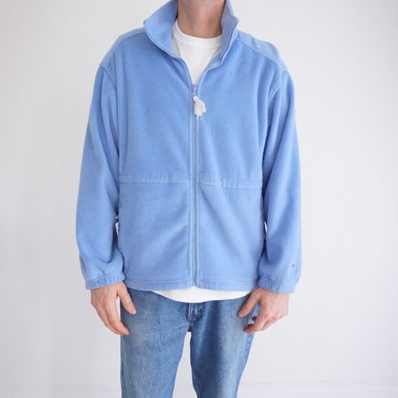 VTG '90S Wind River Outfitting Baby Blue Removable Fleece Lining Sweater M - Picture 1 of 9